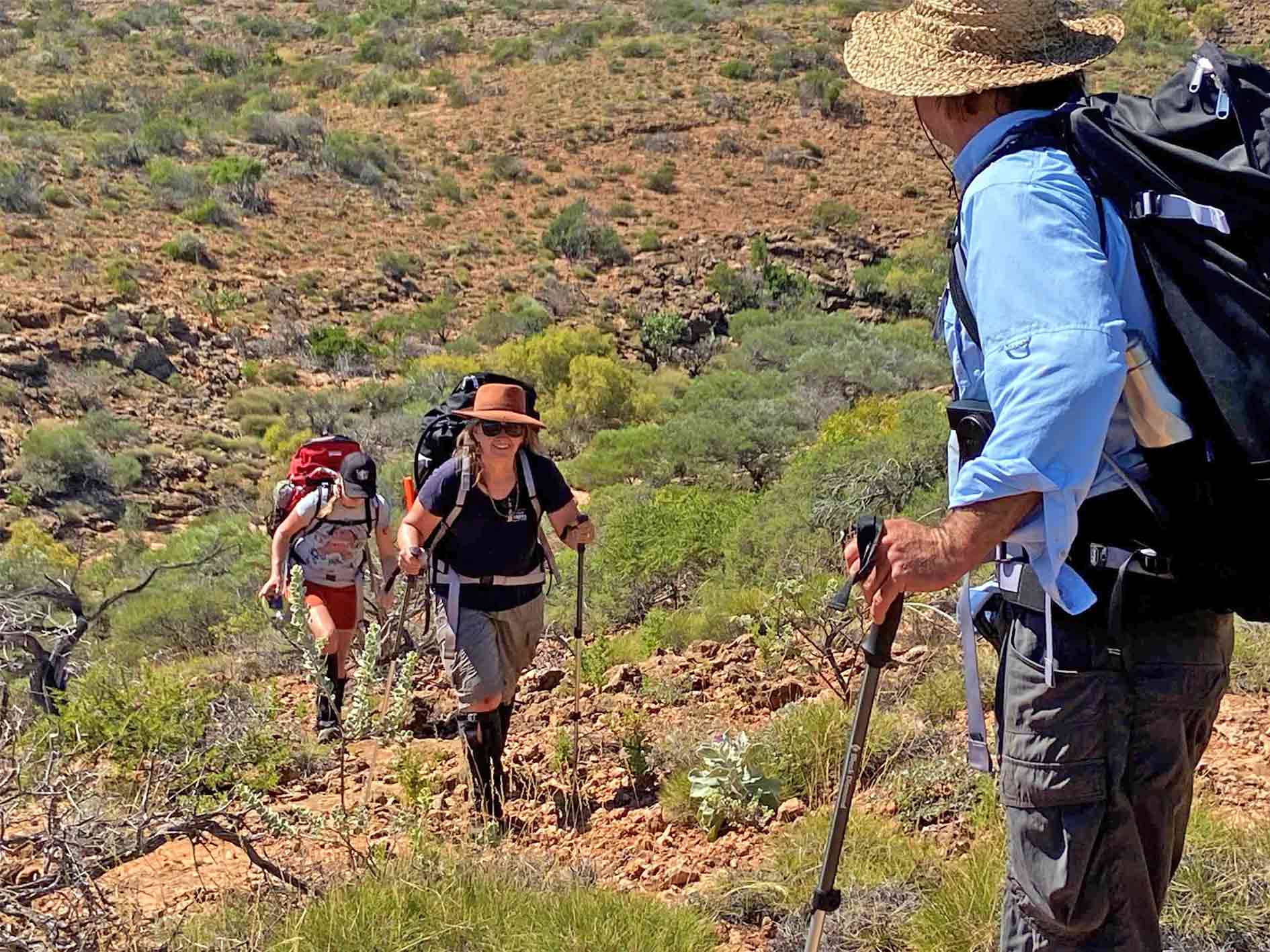 Trekking-Up-Gully-Cape-Range-Opt Lunch on the banks of the Clyde River